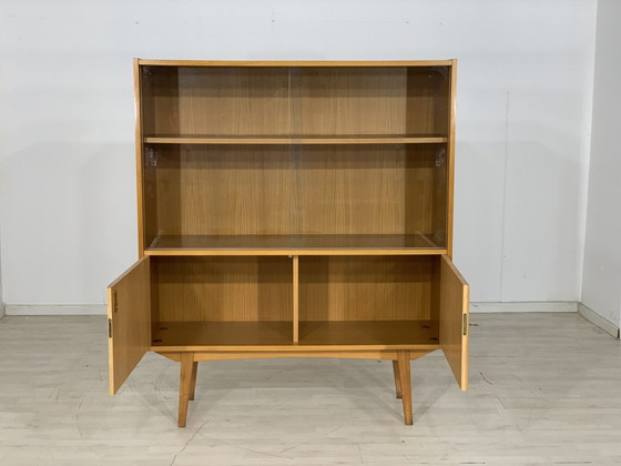 Image 1 of 60s dressoir vitrinekast woonkamer kast harnas kast highboard