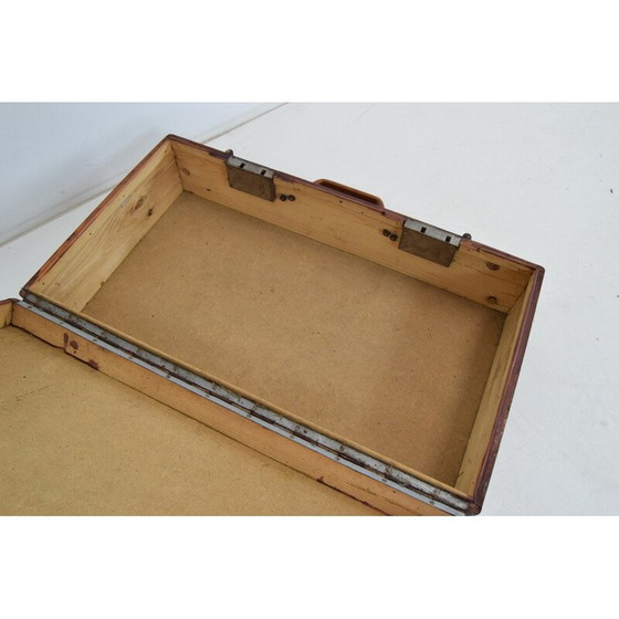 Image 1 of Vintage Art Deco houten hutkoffer, Tsjecho-Slowakije jaren 1930