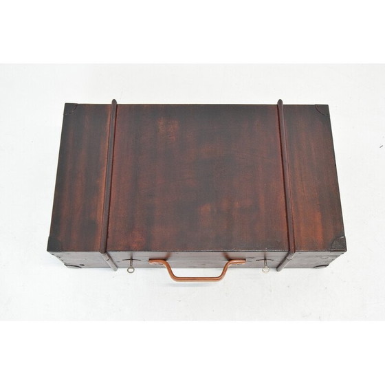 Image 1 of Vintage Art Deco houten hutkoffer, Tsjecho-Slowakije jaren 1930