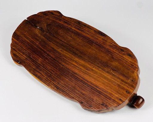 Dienblad, Hout (Padauk), Koloniaal, Indonesië 20E Eeuw