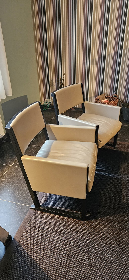 2X Muso Armchairs By Maxalto In Leer