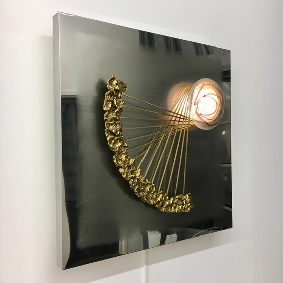 Image 1 of Angelo Brotto sculpturale wandlamp voor Esperia, Italië, 1970