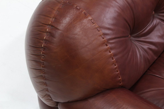 Image 1 of Vintage Sapporo Italiaanse Leren Sofa Mobil Girgi Jaren 70 