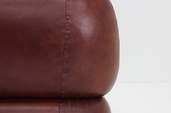 Image 1 of Vintage Sapporo Italiaanse Leren Sofa Mobil Girgi Jaren 70 