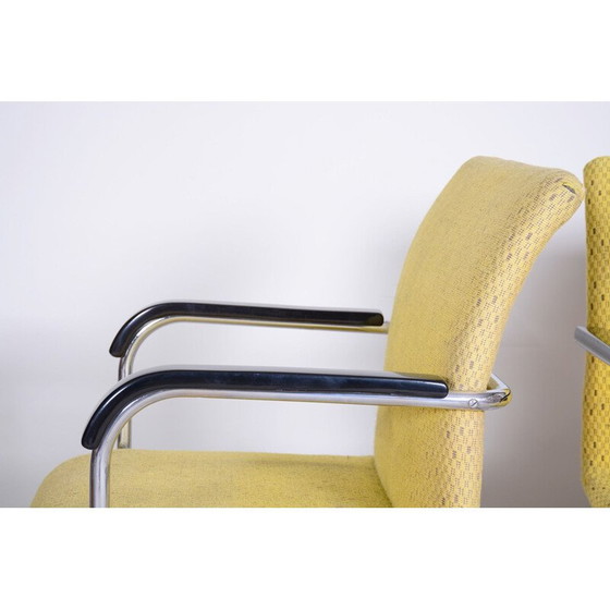 Image 1 of Paar vintage gele Bauhaus fauteuils, jaren 1930