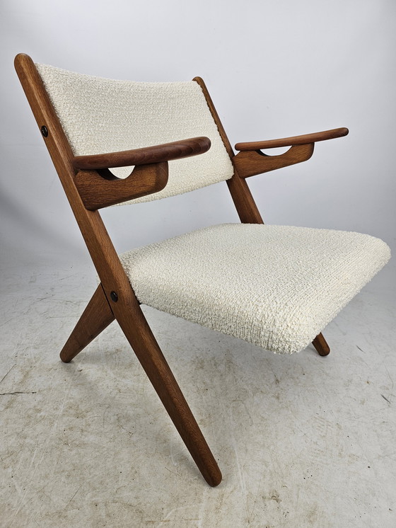 Image 1 of Arne Hovmand Armstoel Easy Chair Boucle Bekleding 