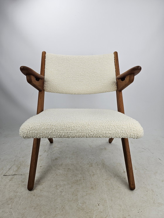 Image 1 of Arne Hovmand Armstoel Easy Chair Boucle Bekleding 