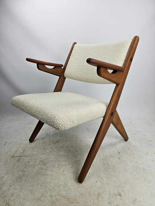 Arne Hovmand Armstoel Easy Chair Boucle Bekleding 