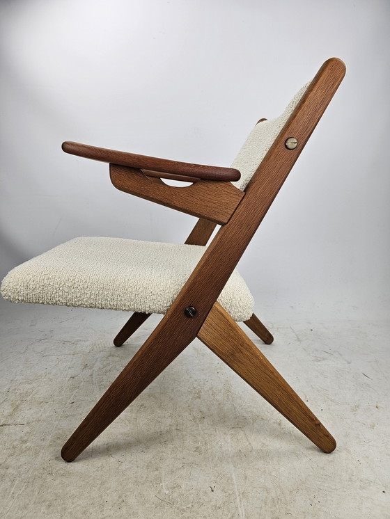 Image 1 of Arne Hovmand Armstoel Easy Chair Boucle Bekleding 