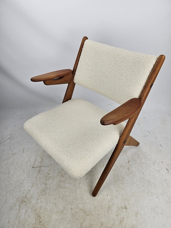 Image 1 of Arne Hovmand Armstoel Easy Chair Boucle Bekleding 