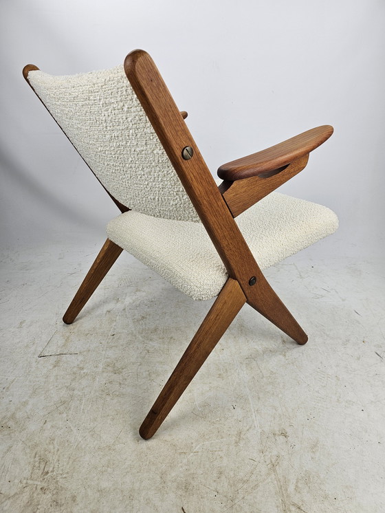 Image 1 of Arne Hovmand Armstoel Easy Chair Boucle Bekleding 