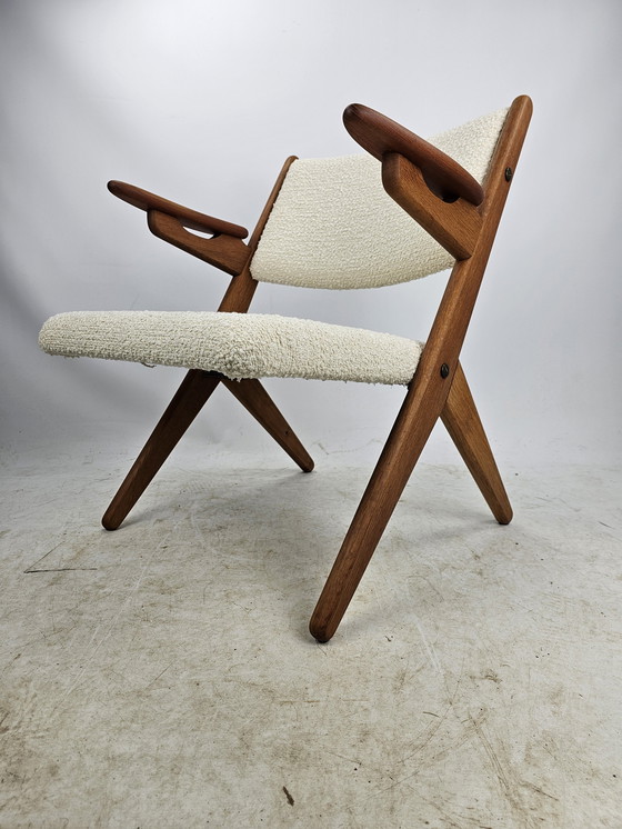 Image 1 of Arne Hovmand Armstoel Easy Chair Boucle Bekleding 