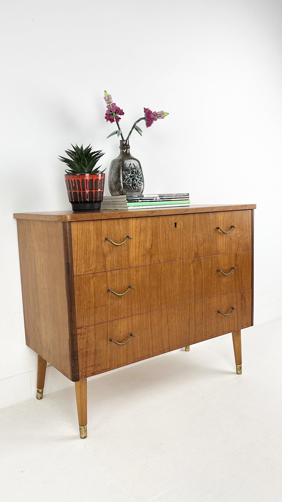 Image 1 of Zweeds vintage teak fineren ladekast Ikast
