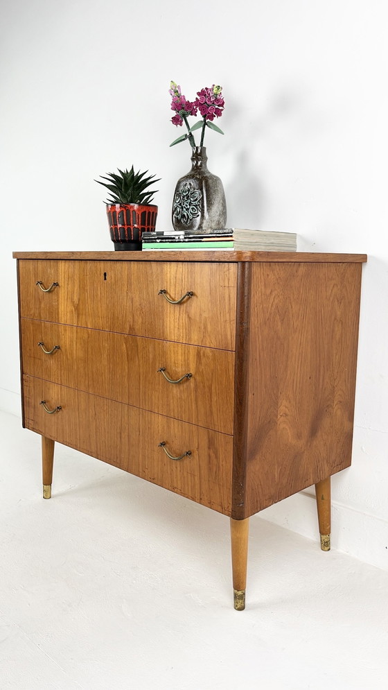 Image 1 of Zweeds vintage teak fineren ladekast Ikast
