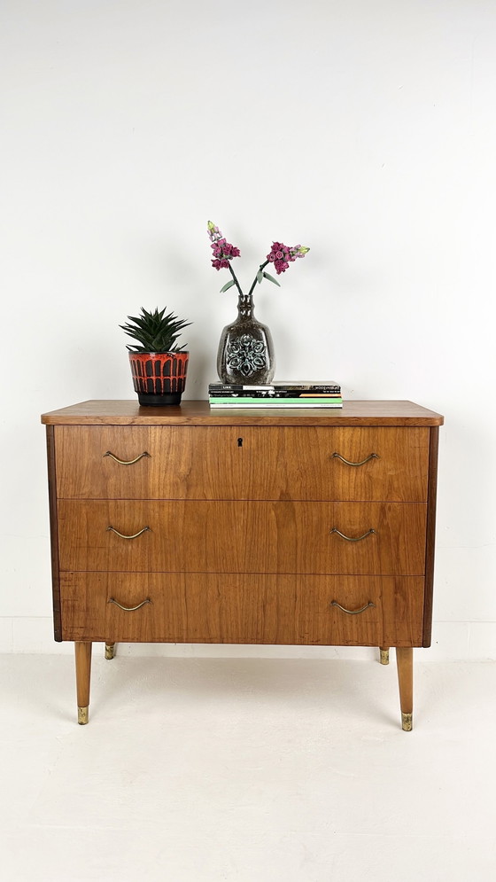 Image 1 of Zweeds vintage teak fineren ladekast Ikast