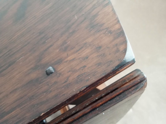 Image 1 of Authentiek Antiek Farmerhouse Ovaal Gateleg Tafel Met 4 Windsor Armstoelen