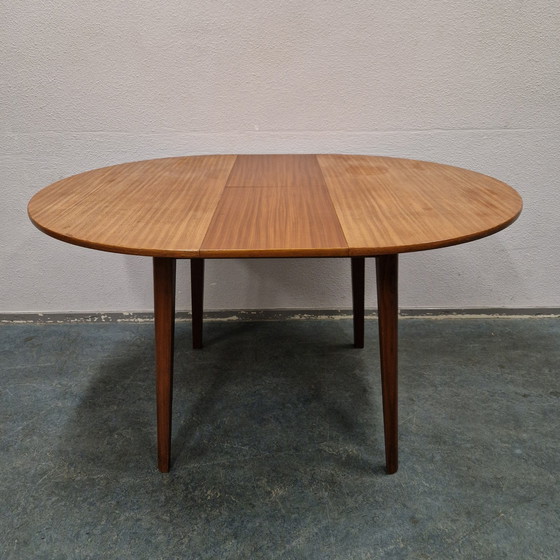 Image 1 of Vintage Uitklapbare Ronde Eettafel 