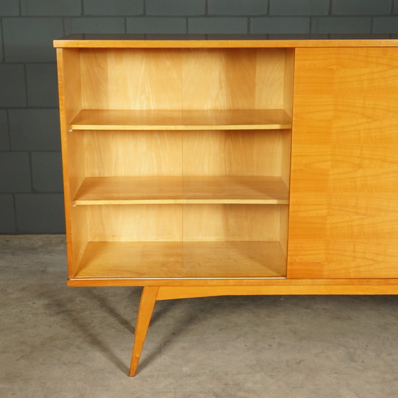 Image 1 of Vintage highboard dressoir – hoogglans notenhout – jaren 60