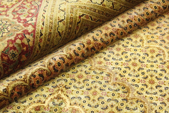 Image 1 of Origineel handgeknoopt Perzisch Tapijt Tabriz Mahi Fijn Met Zijde 345 X 241 Cm Top Conditie
