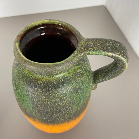 Image 1 of Paar aardewerk vet lava vazen "Multi-Color" van Scheurich, Duitsland 1970