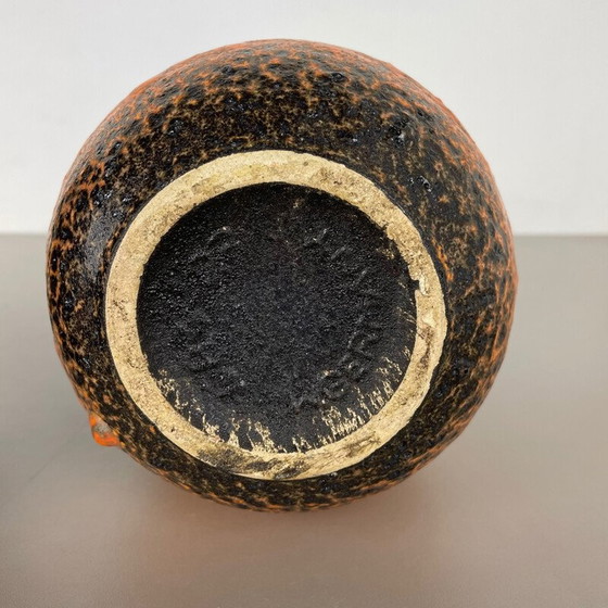 Image 1 of Paar aardewerk vet lava vazen "Multi-Color" van Scheurich, Duitsland 1970