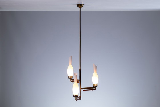 Image 1 of Grote Mid Century Kroonluchter