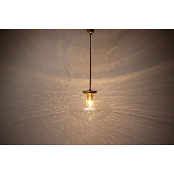 Image 1 of Vintage glazen en metalen hanglamp van Kamenicky Senov, Tsjecho-Slowakije 1970