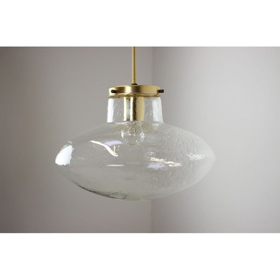 Image 1 of Vintage glazen en metalen hanglamp van Kamenicky Senov, Tsjecho-Slowakije 1970