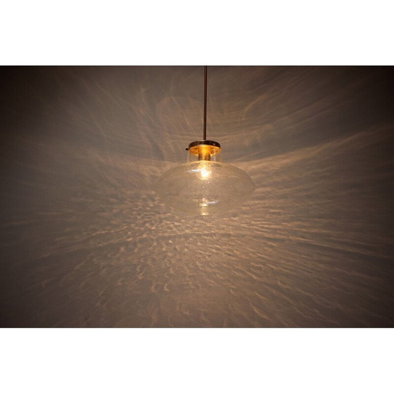 Image 1 of Vintage glazen en metalen hanglamp van Kamenicky Senov, Tsjecho-Slowakije 1970