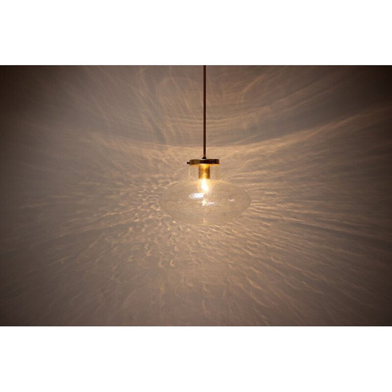 Image 1 of Vintage glazen en metalen hanglamp van Kamenicky Senov, Tsjecho-Slowakije 1970