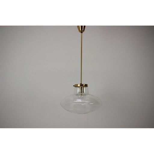 Vintage glazen en metalen hanglamp van Kamenicky Senov, Tsjecho-Slowakije 1970