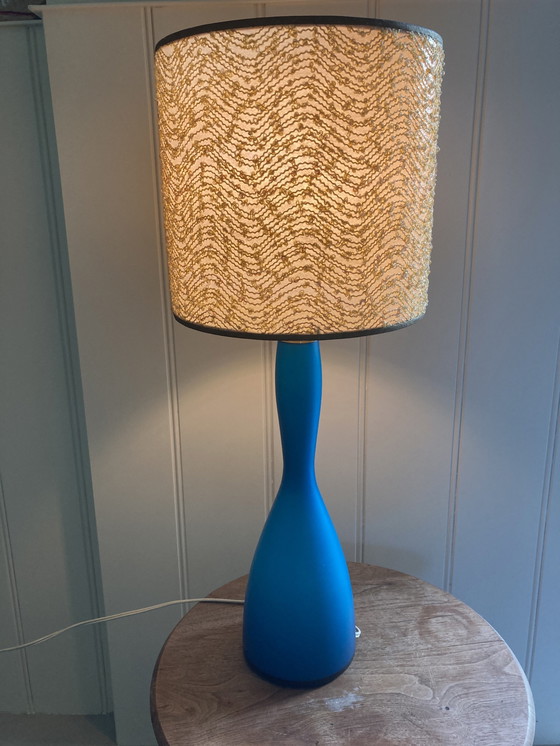 Image 1 of Deense Aqua Karstrup Glazen Tafellamp Met Kap