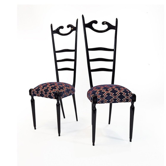 Image 1 of Paar vintage "Chiavari" stoelen van Paolo Buffa, jaren 1950