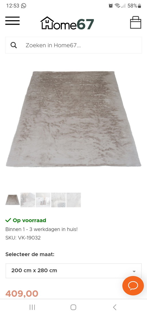 Vloerkleed Veer Carpets , Morbido 