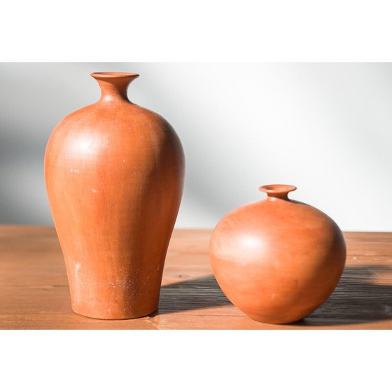 Image 1 of Paar vintage terracotta vazen, 1980-1990