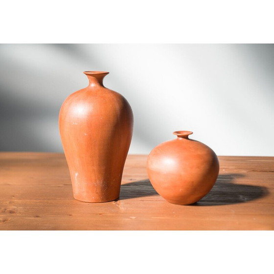 Image 1 of Paar vintage terracotta vazen, 1980-1990