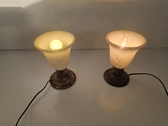 Image 1 of Vintage Albasten Tafellampen