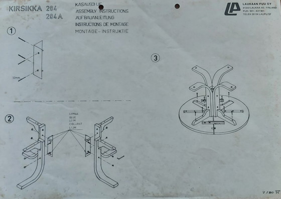 Image 1 of Laukaan Puu: Kirsikka Savonen Uitschuifbare Eettafel Met 4 Stoelen