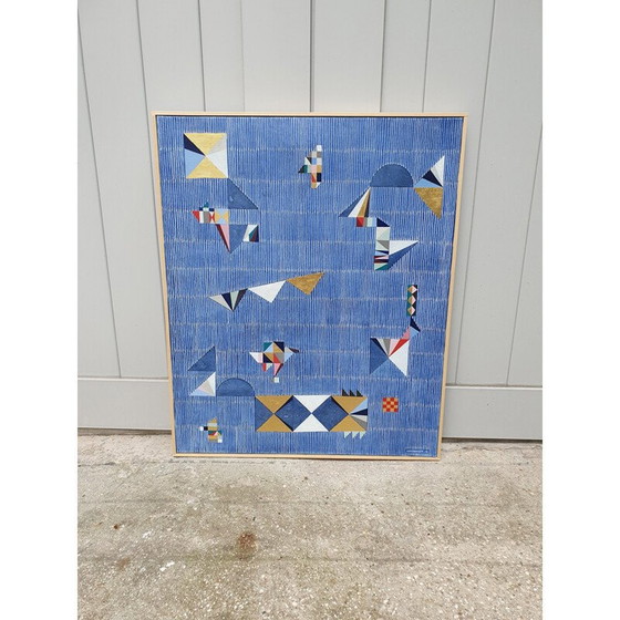 Image 1 of Acrylolie en bladgoud op vintage doek met houten spieraam en frame n 700 Jérémie Iordanoff, 2018