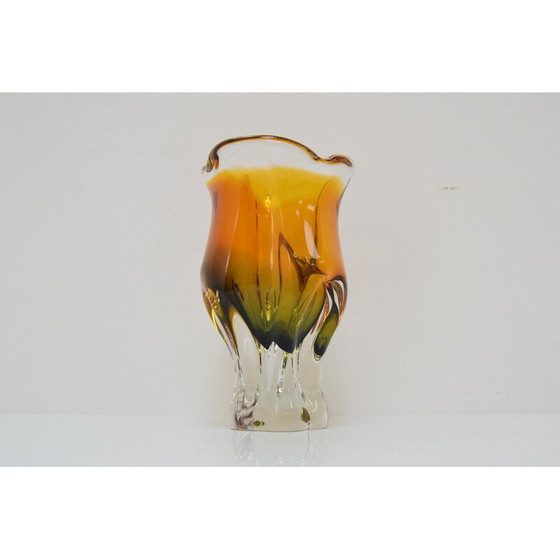 Image 1 of Vintage kunstglas vaas van Josef Hospodka voor Glasswork Chribska, Tsjecho-Slowakije 1960