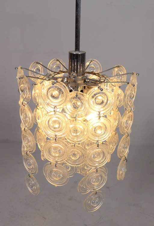 Mid Century plafondlamp/Murano glas Well Gaerano Sciolari, Italië, 1960