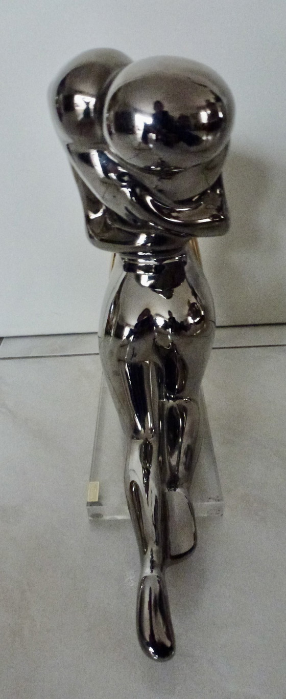 Image 1 of Galos - Omhelzend Liefdesfiguur - 31 Cm - Porselein, Verguld, Platina - 1998