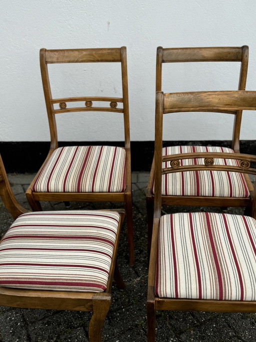 Set van 4 mahoniehouten Art Nouveau eetkamerstoelen