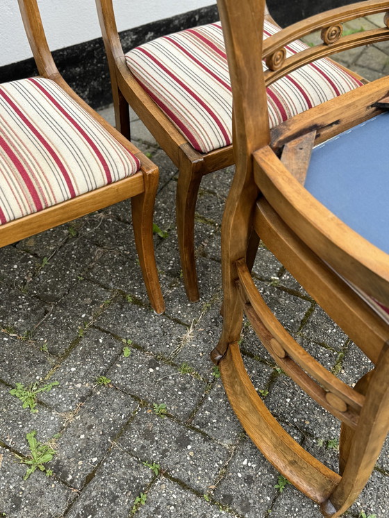 Image 1 of Set van 4 mahoniehouten Art Nouveau eetkamerstoelen