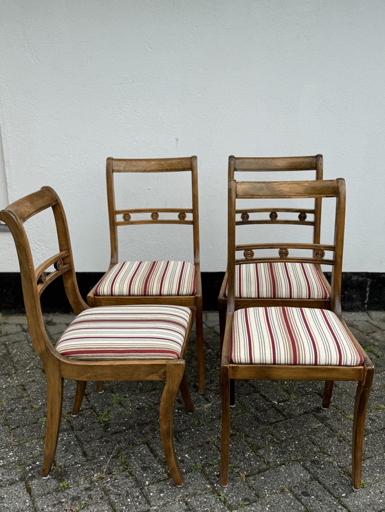 Image 1 of Set van 4 mahoniehouten Art Nouveau eetkamerstoelen