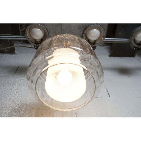 Image 1 of Vintage kroonluchter in opalineglas en messing, 1930