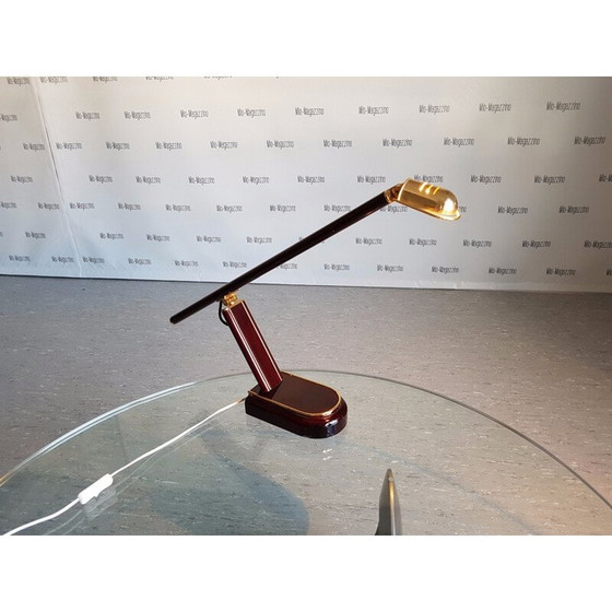 Image 1 of Vintage houten en metalen bureaulamp, 1950