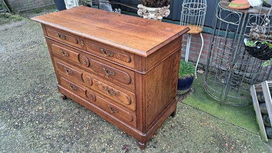 Image 1 of Antieke Eiken Ladekast, Commode, Dressoir Afm. 120 X 52Cm En 89Cm Hoog.