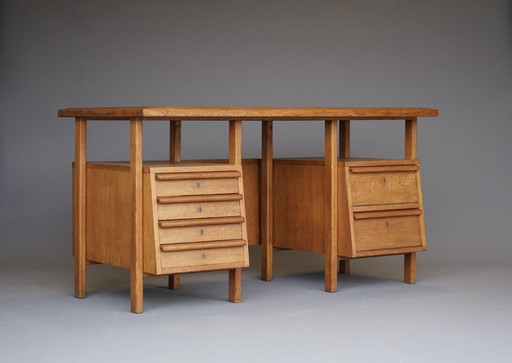 Modernistisch eiken bureau. 1950S