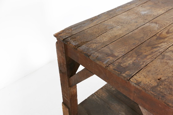 Image 1 of  Franse industriële consoletafel van hout, 1920S